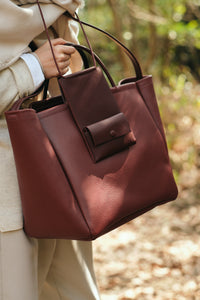 DOUBLE FACED HANDLE TOTE